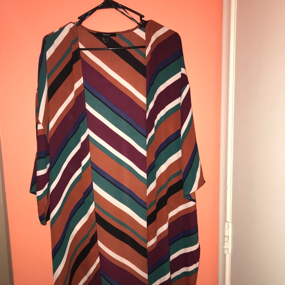 Classy Striped Kimono